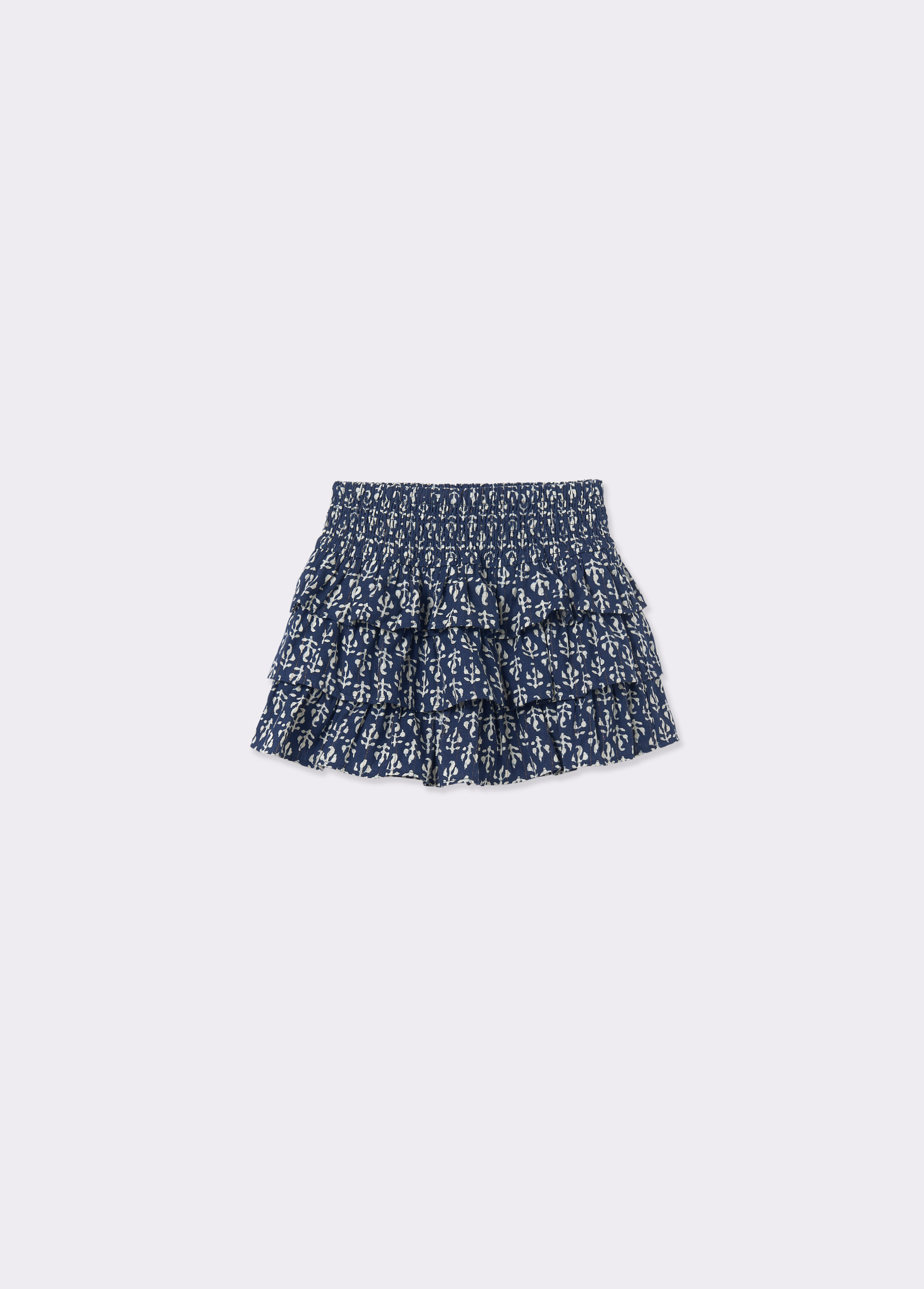 Saia folhos estampada