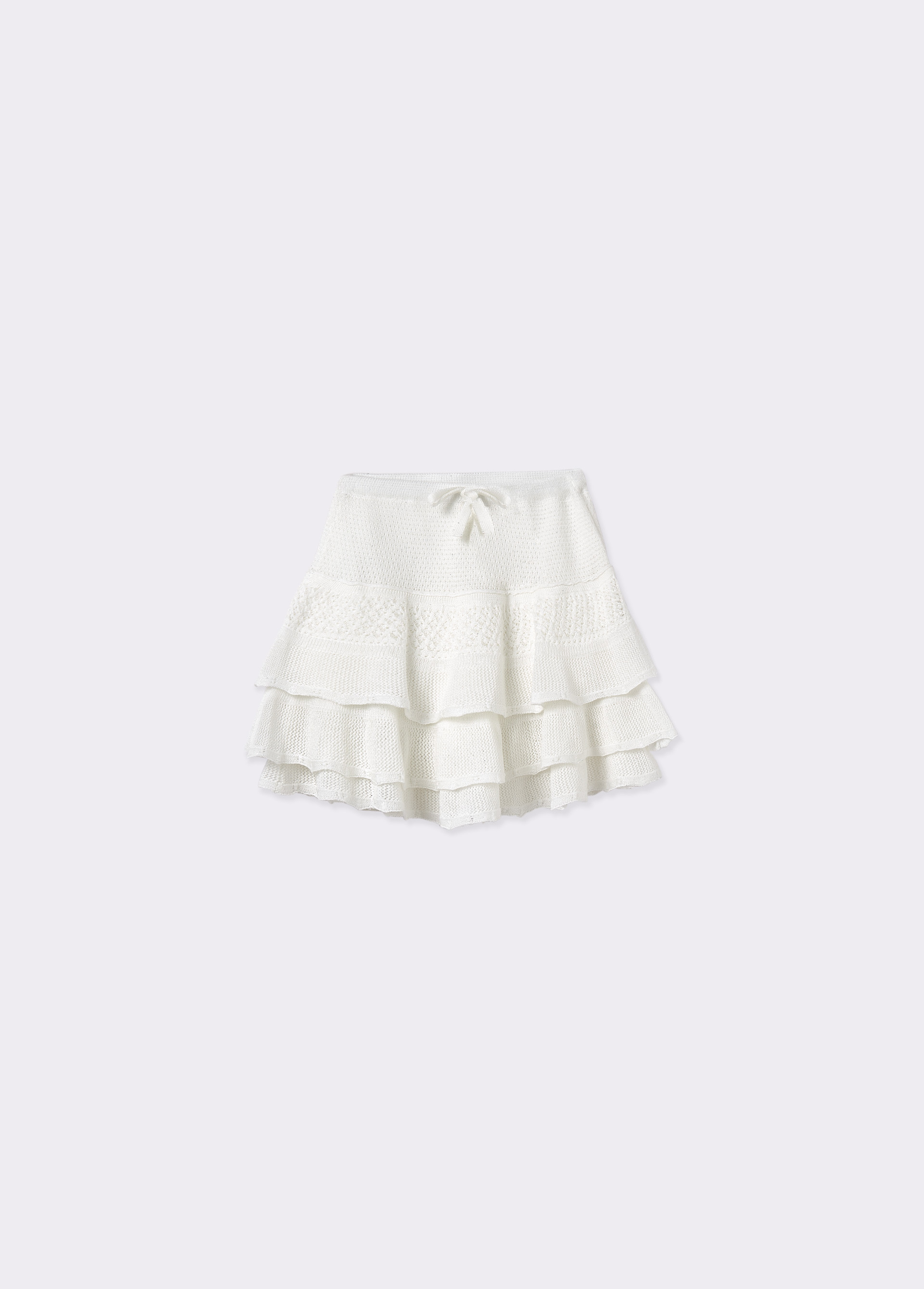 sequins ruffles crochet skirt