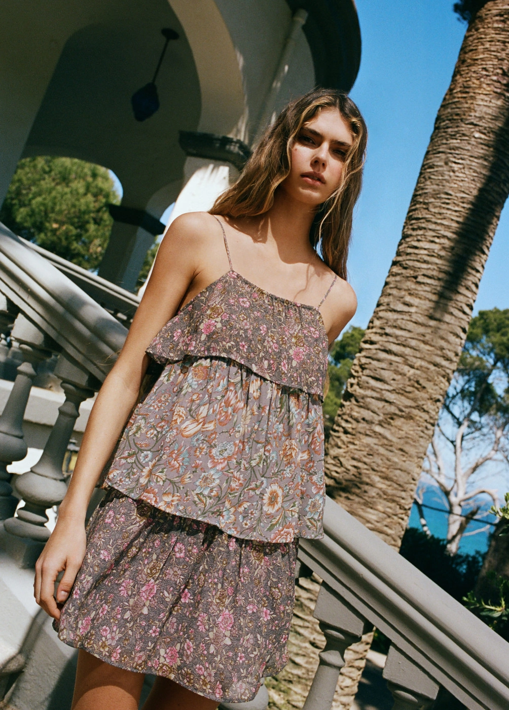 Robe superposition fleurs
