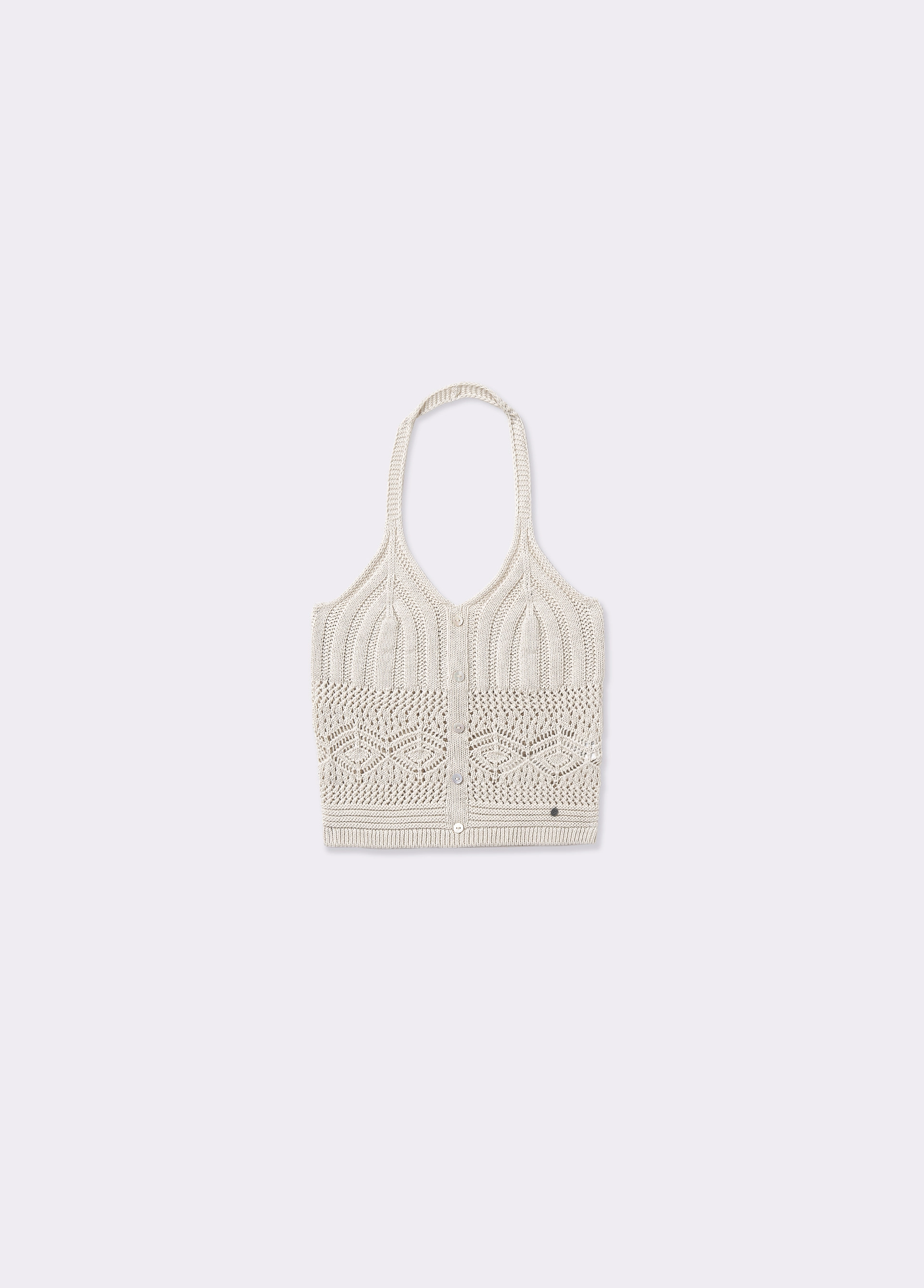 Top crochet botones
