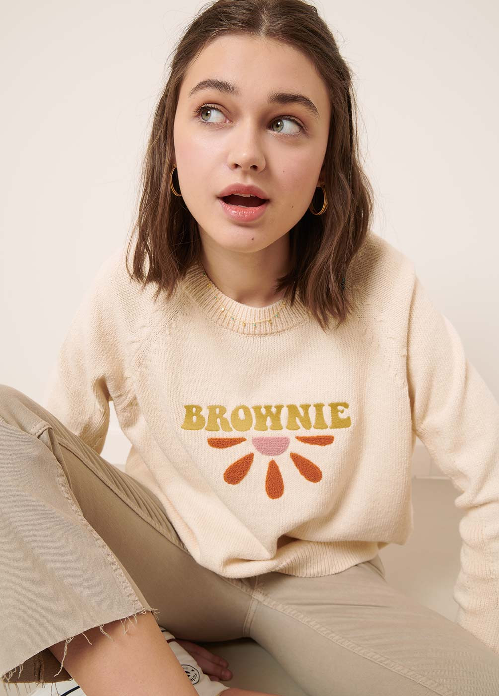 PULL-OVER COMET BROWNIE BRODÉ