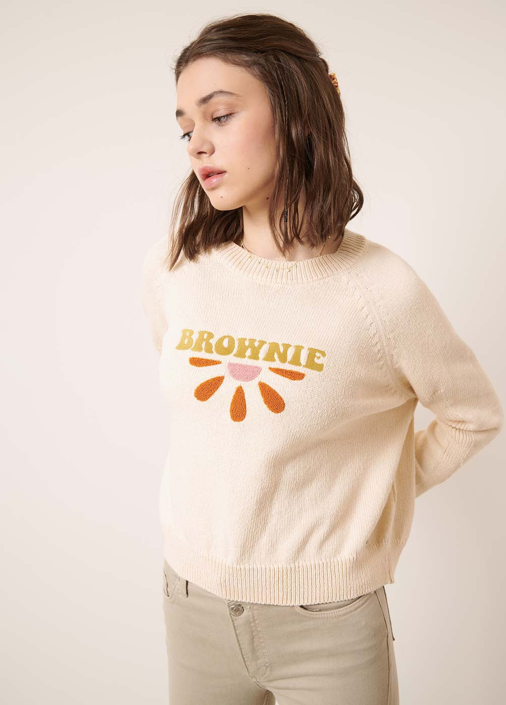 PULL-OVER COMET BROWNIE BRODÉ
