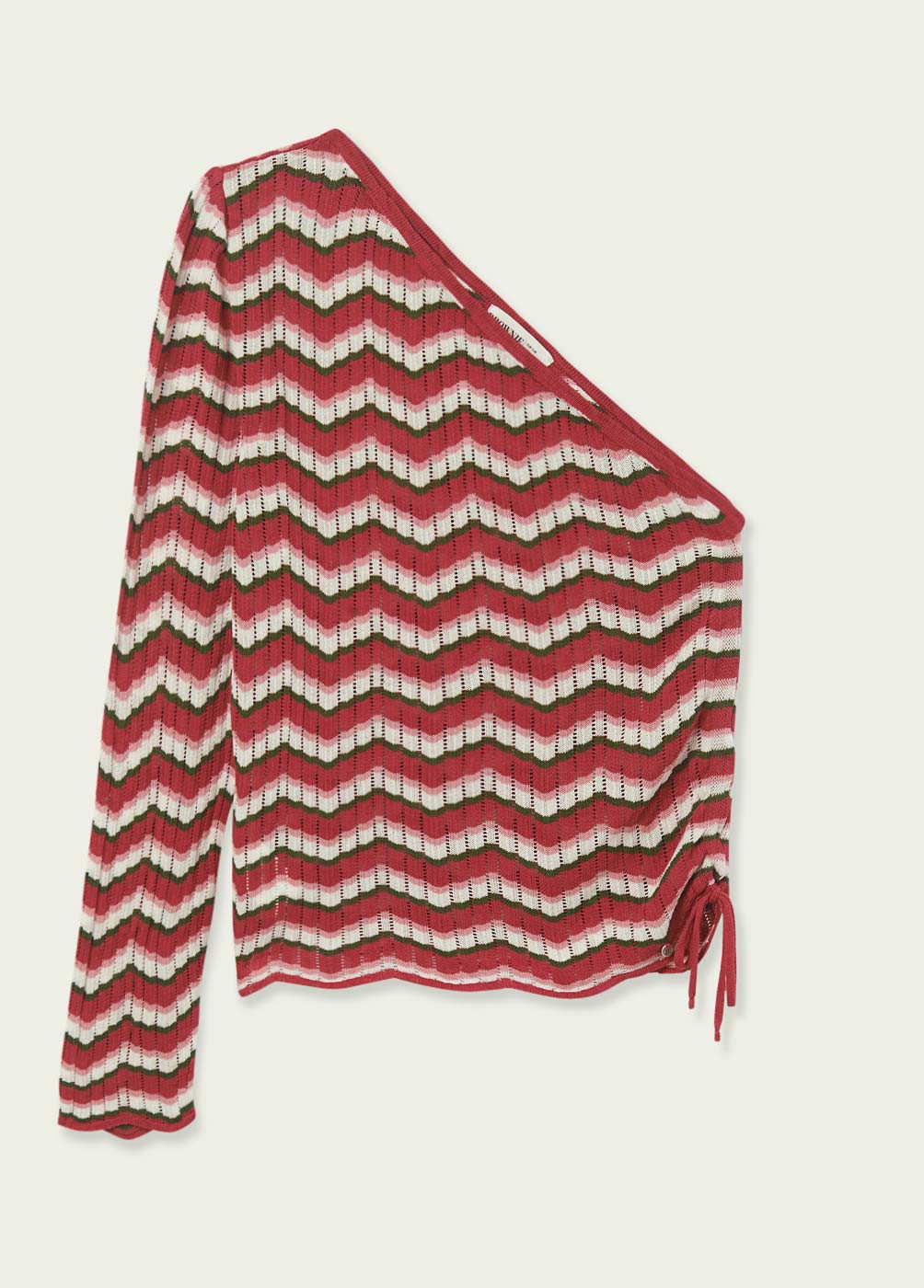 PULL-OVER UNE MANCHE MAILLE ZIGZAG