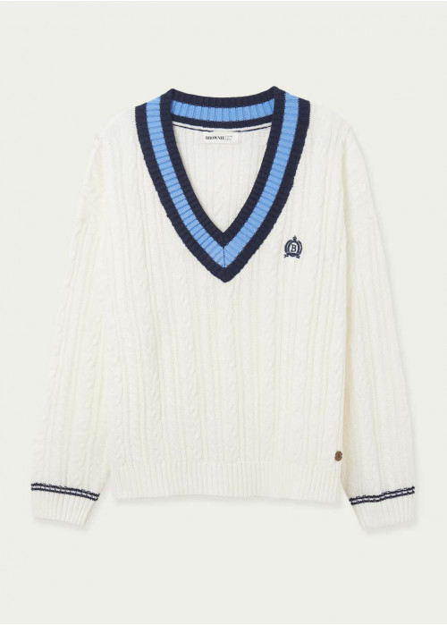Pull-over oxford col v torsades