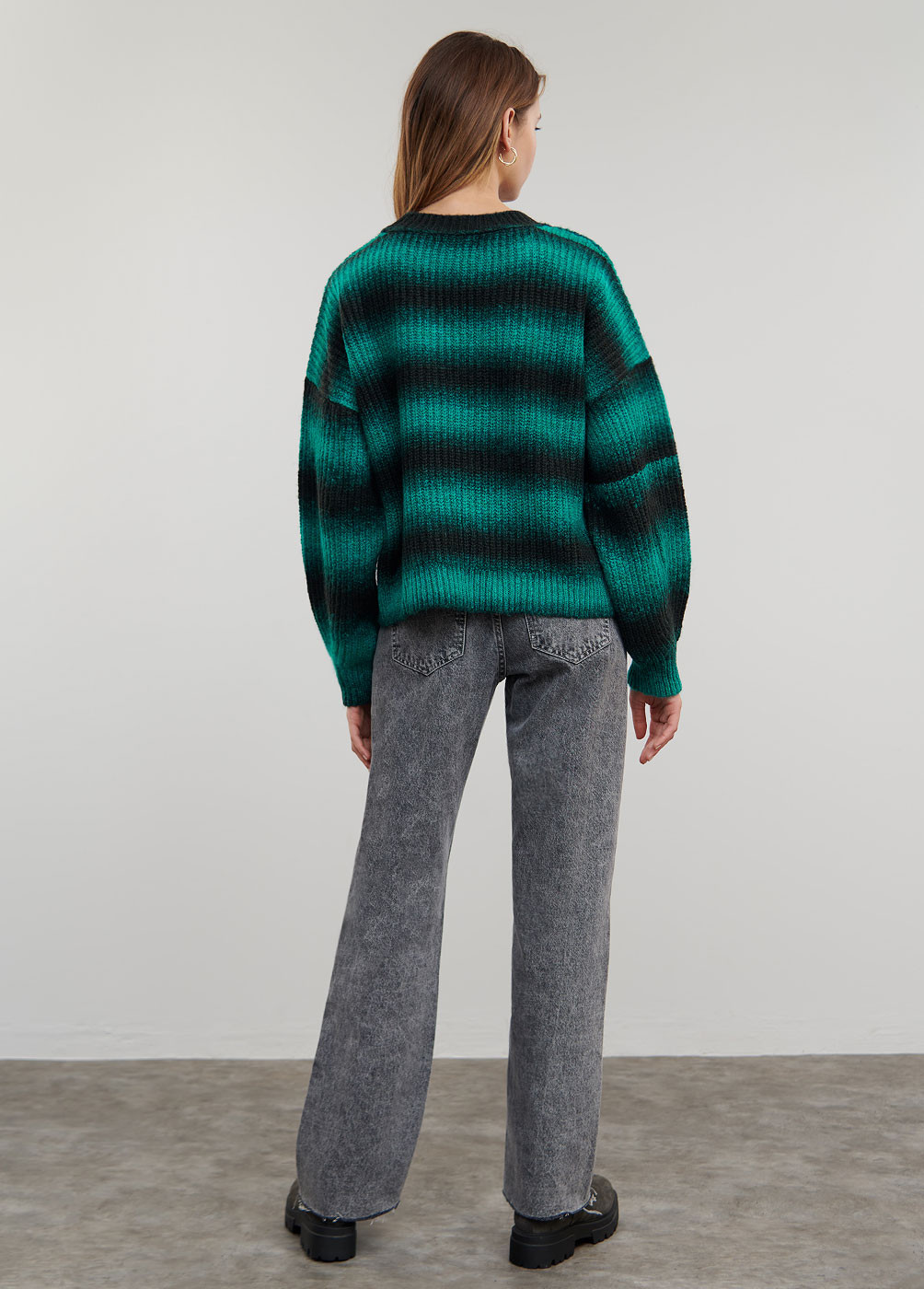 PULL-OVER SPACE DYED COL ROND
