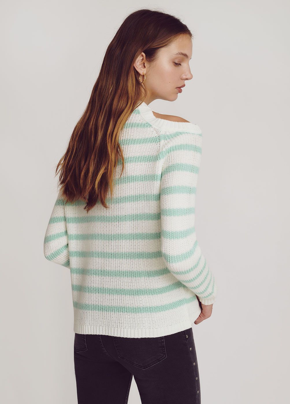 PULL-OVER OUVERTURE ÉPAULES RAYURES