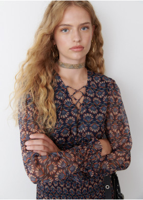 ROBE ÉLASTIQUÉE IMPRIMÉ INDIEN