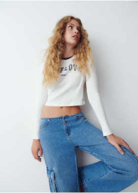 T-SHIRT MANCHES LONGUES CONTRASTANTES