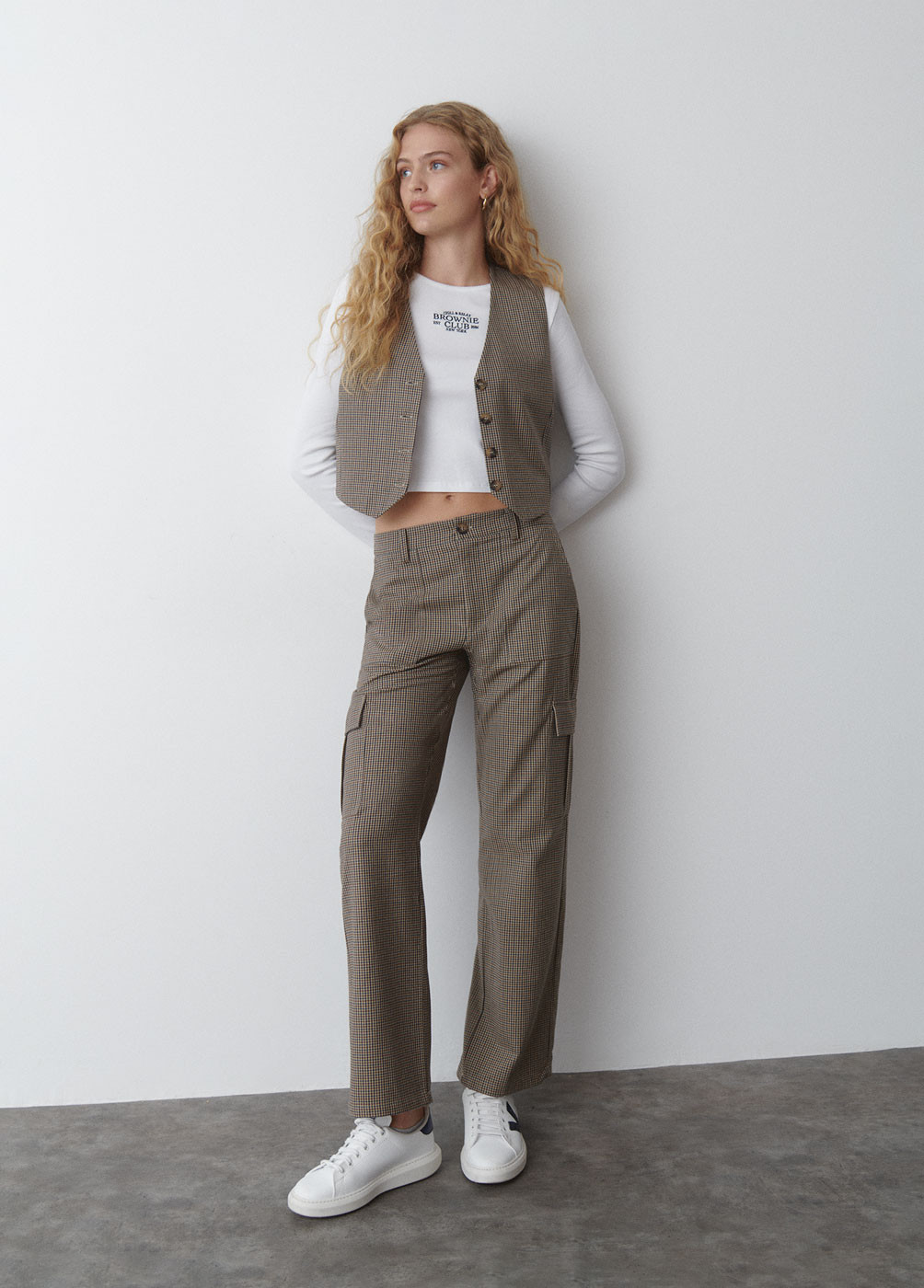 PANTALON CARGO À CARREAUX