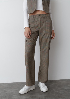PANTALON CARGO À CARREAUX