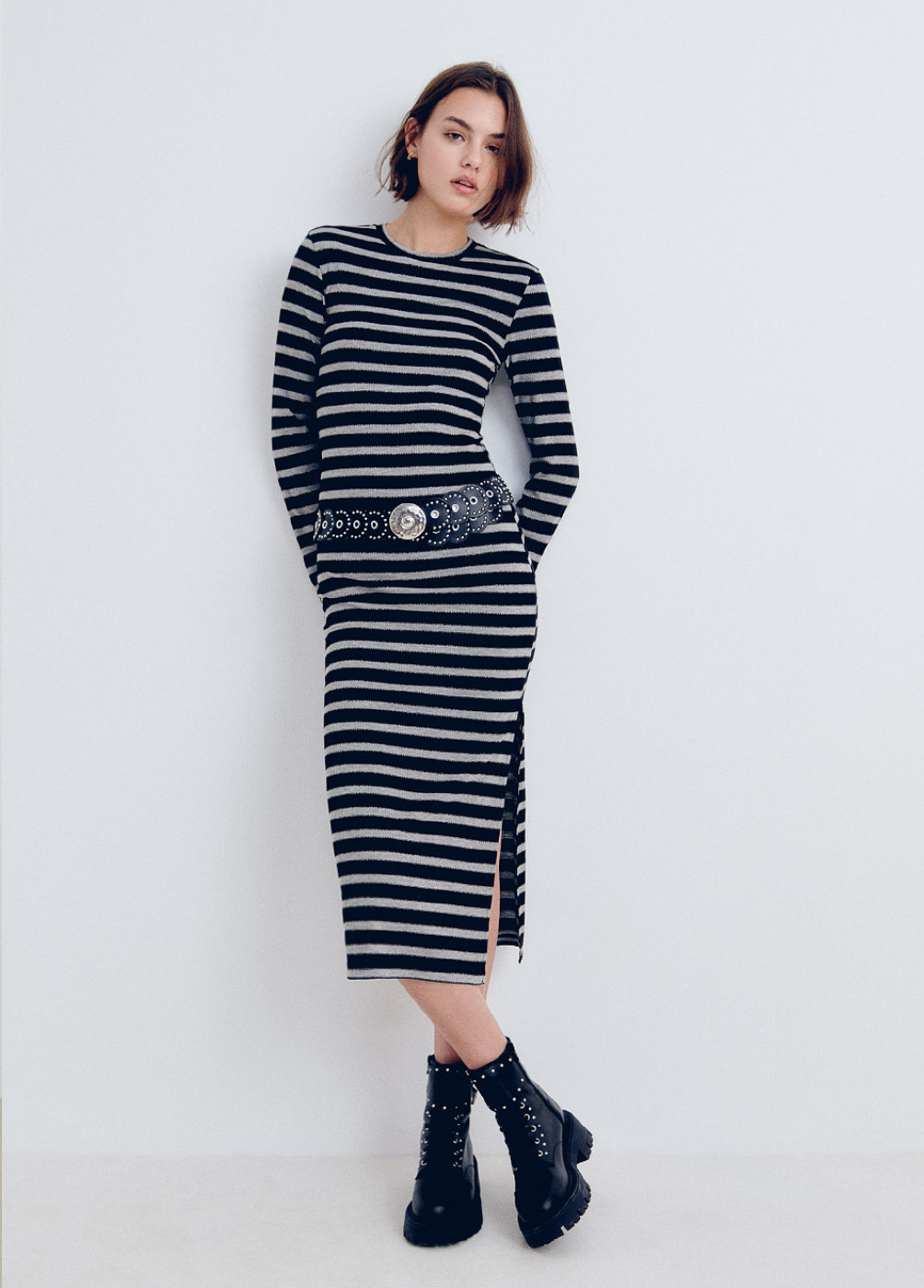Robe rayée longue deals