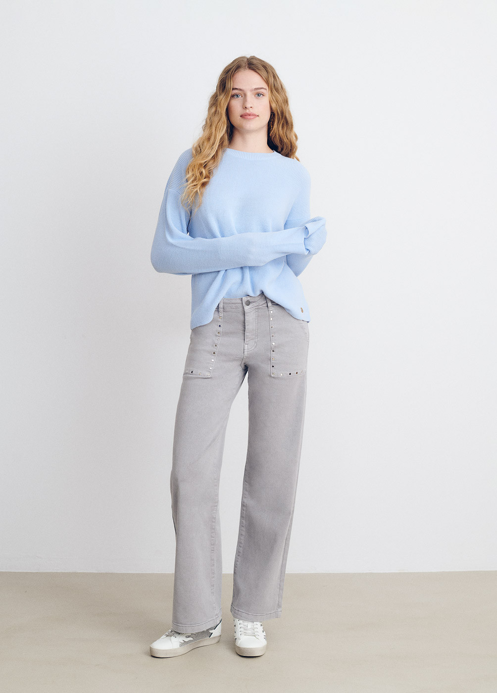 Pantalon jupe-culotte clous