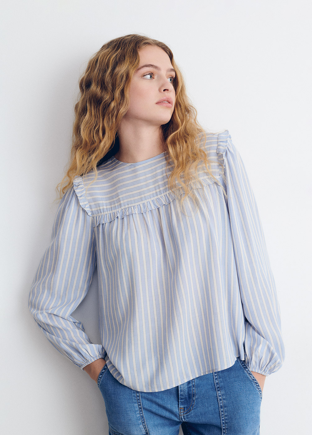 Blouse rayée col rond