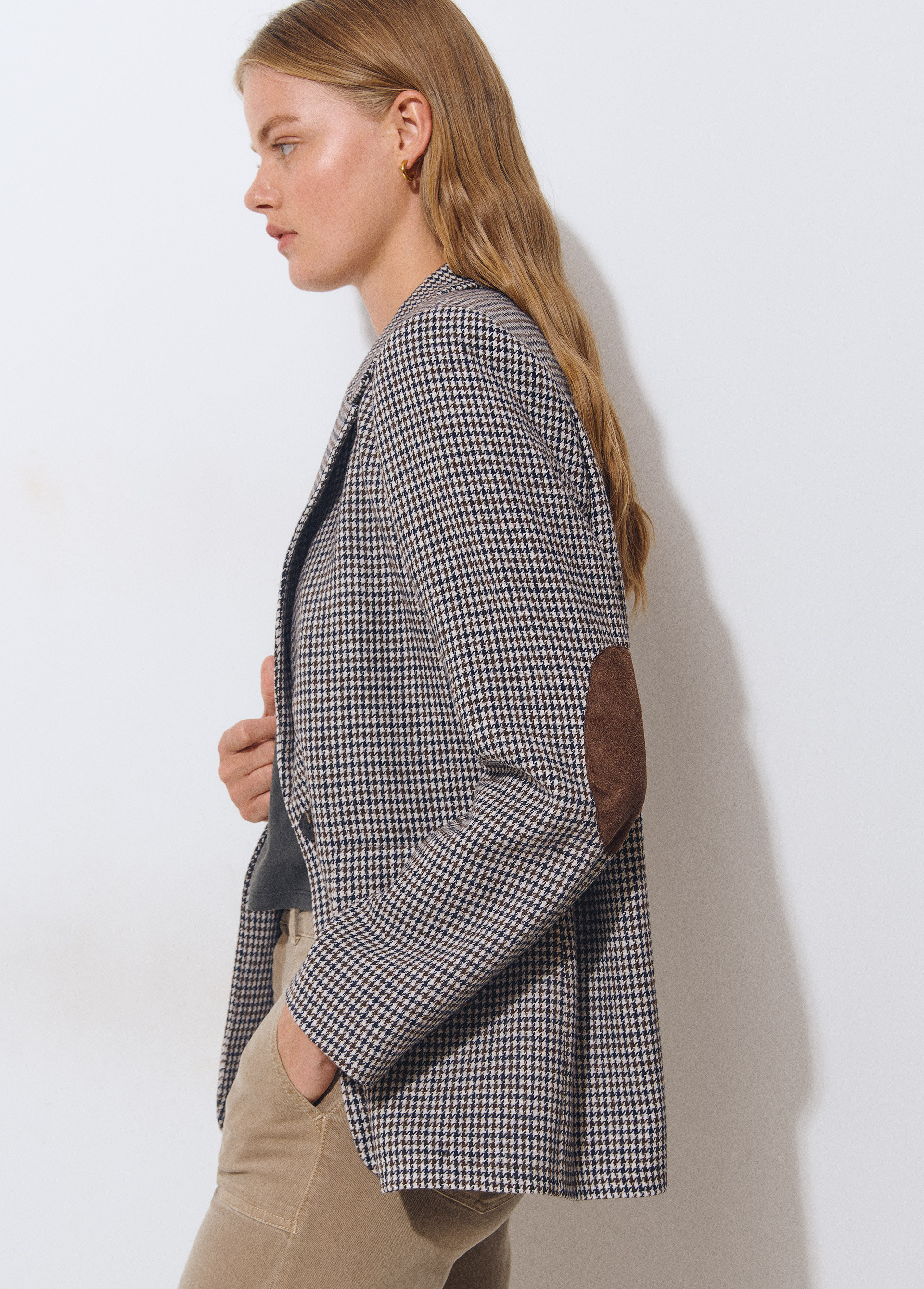 Blazer pied de poule avec coudiere BROWNIE