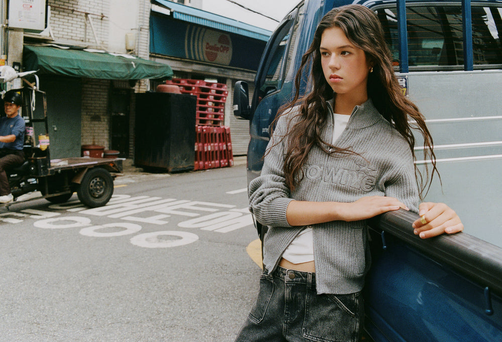 Logo knit jacket