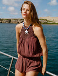 Crochet halter-neck playsuit