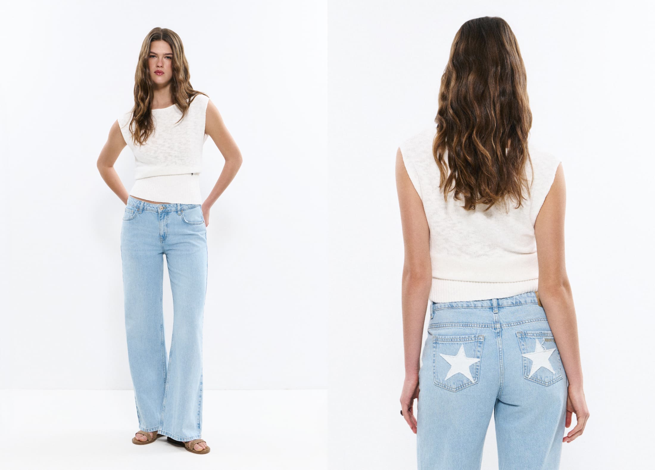 Jeans 5 poches patch étoile