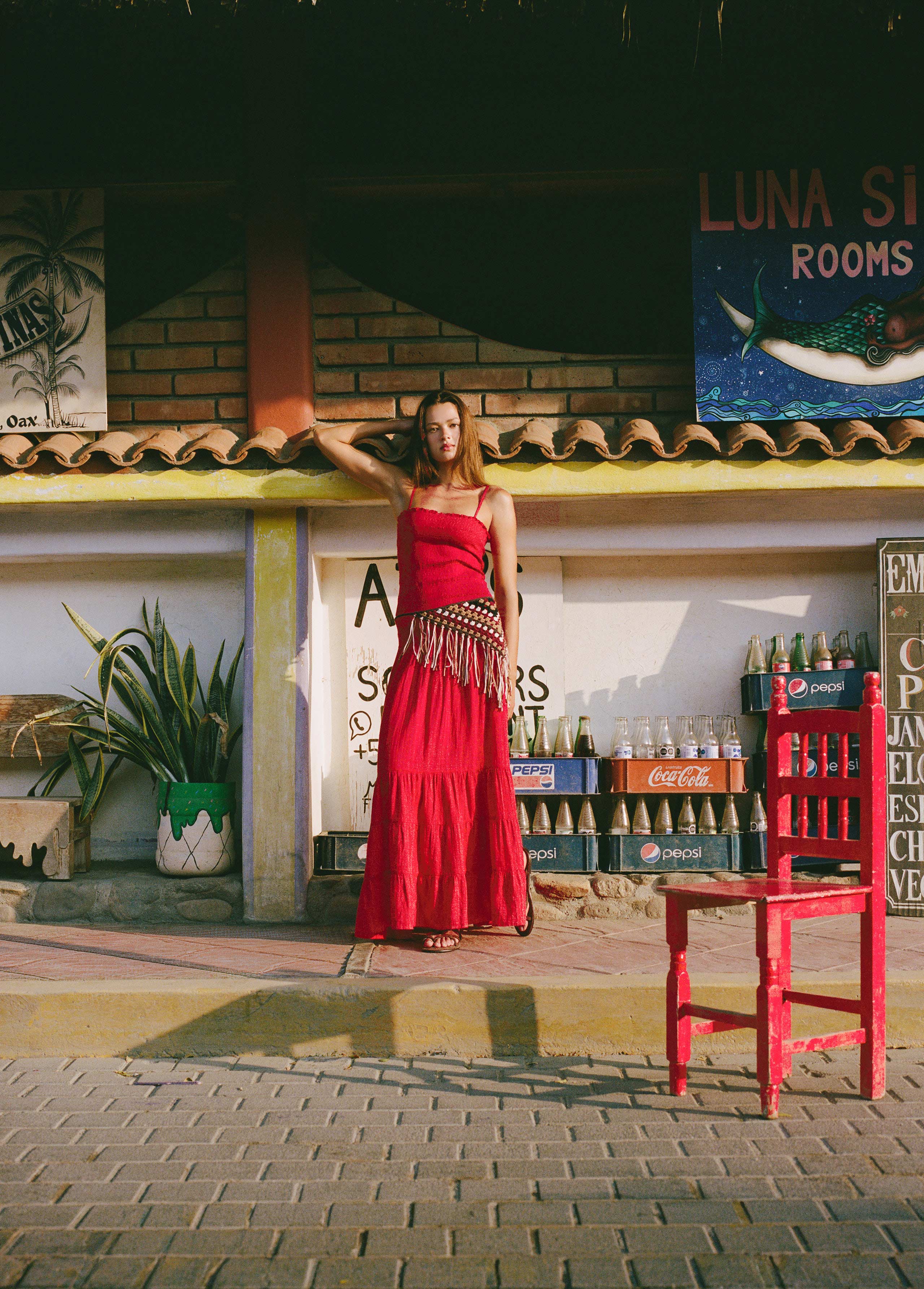 Vestido comprido de alças