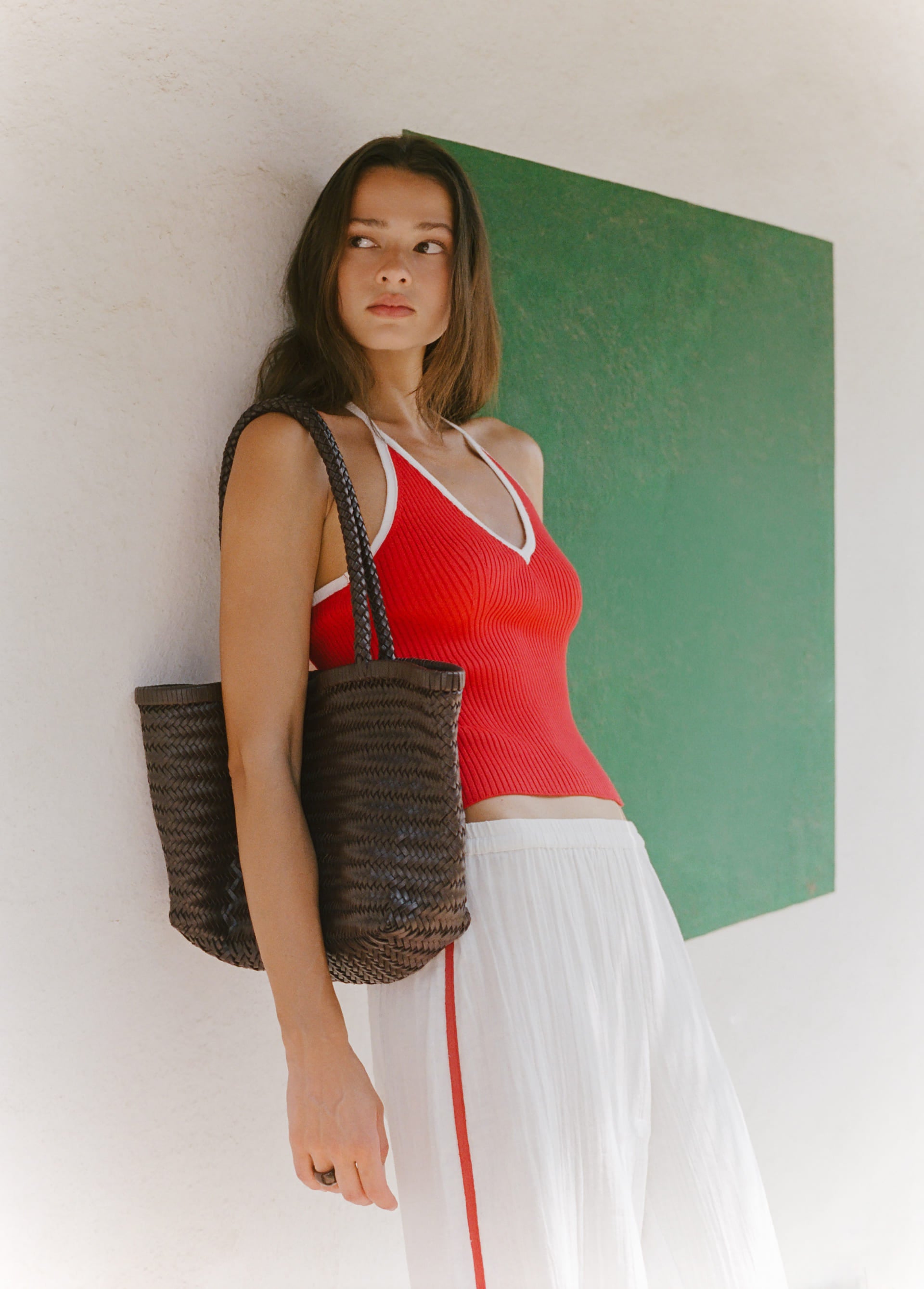 Shopper trenzado piel