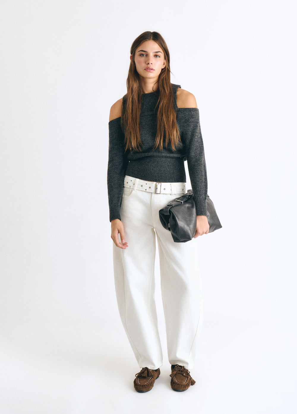 Studded belt trousers