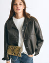 Snake-effect flap bag