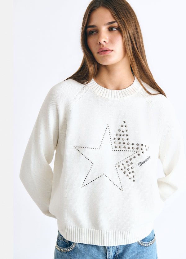 Double-star studded sweater