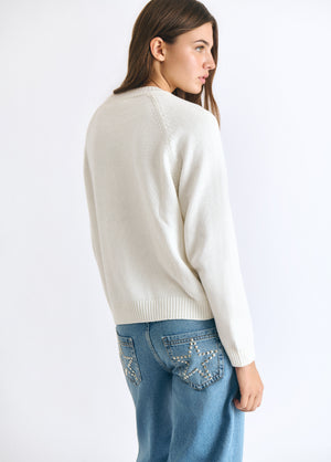 Double-star studded sweater