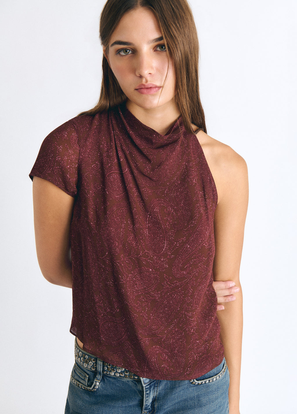 Blusa manga corta estampado