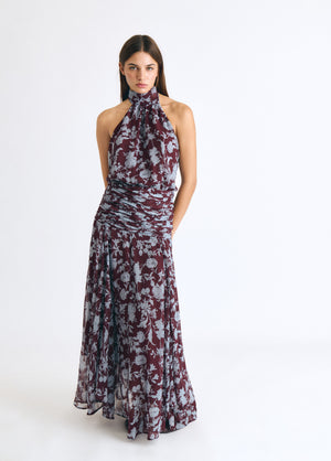 Robe longue imprimée