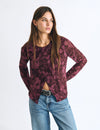 Printed blouse with front opening