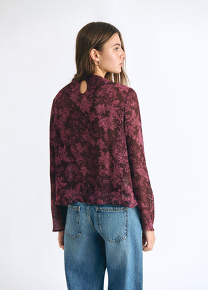 Blouse met print en opening aan de voorkant