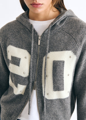 Veste en maille à capuche 20