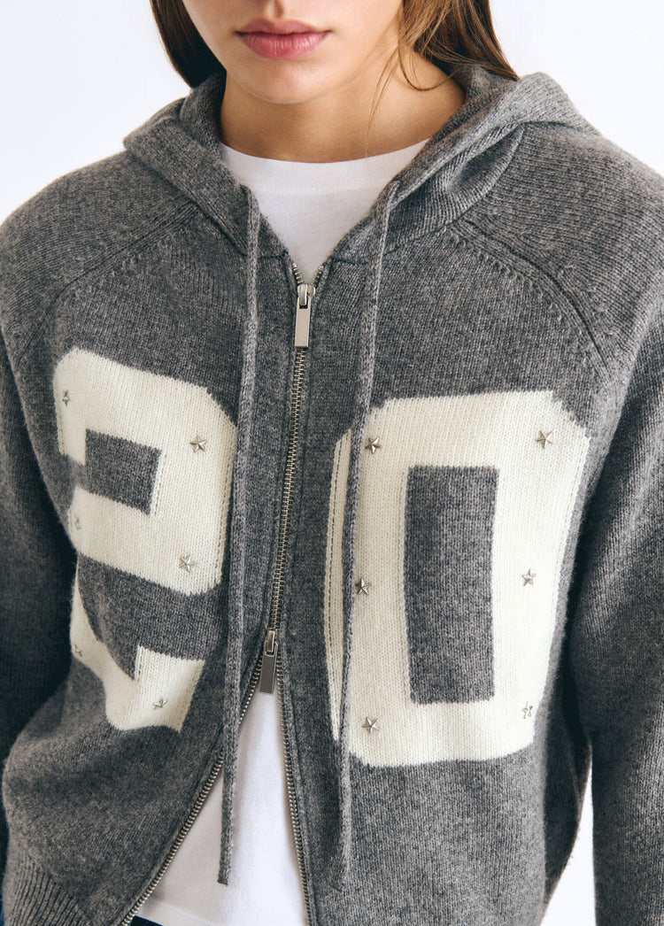 Veste en maille à capuche 20