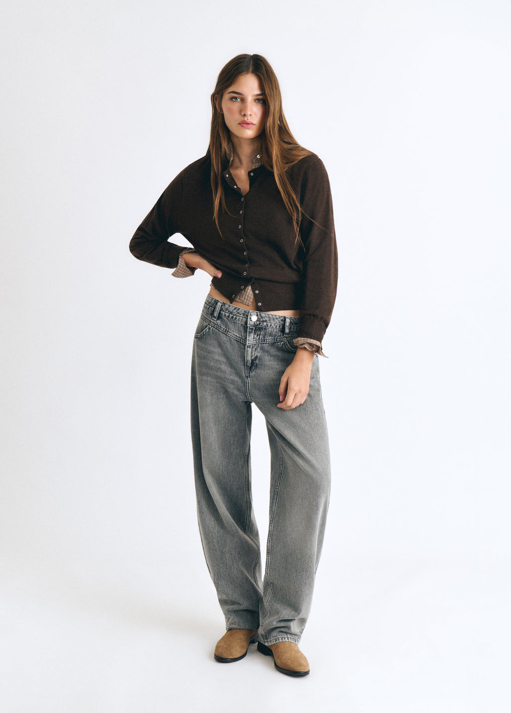 Buttoned knit jacket