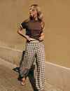 Plaid harem Trouser with scarf