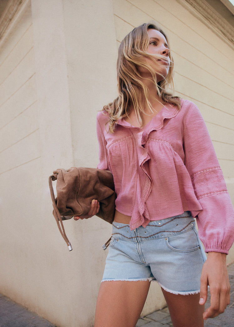 Bolso shopper fruncido