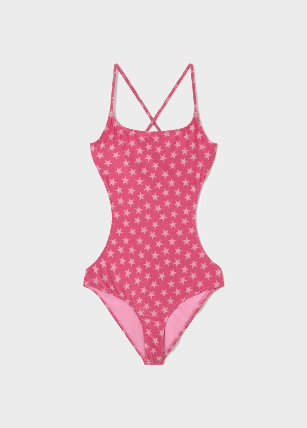 Maillot de bain découpes étoiles fil métallisé