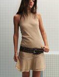 Asymmetric studded belt