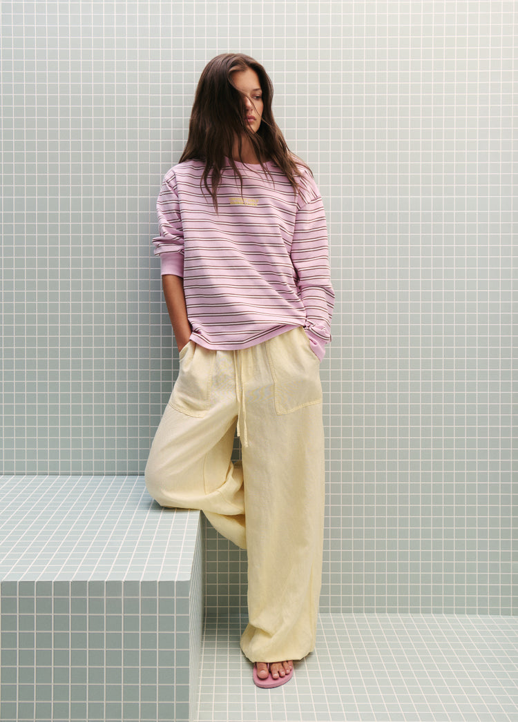 Light striped print sweatshirt