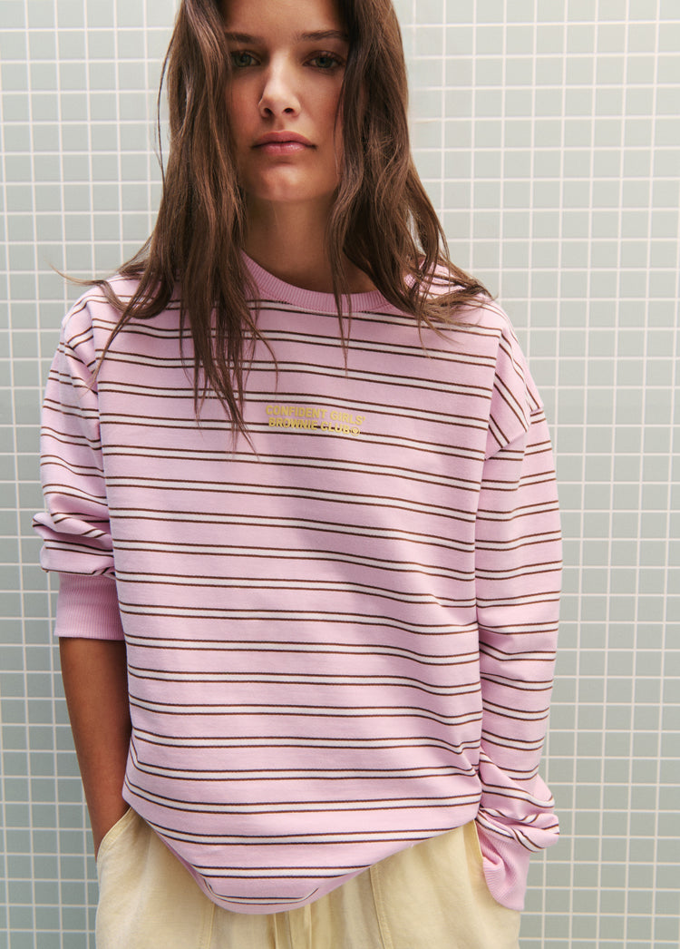 Light striped print sweatshirt