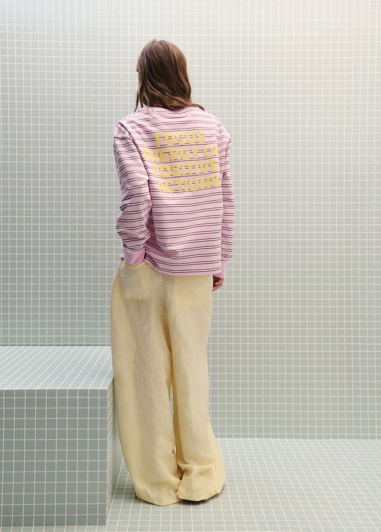 Light striped print sweatshirt