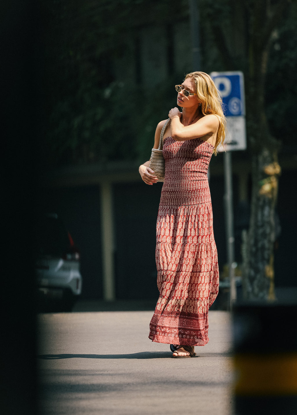 Printed coated dress