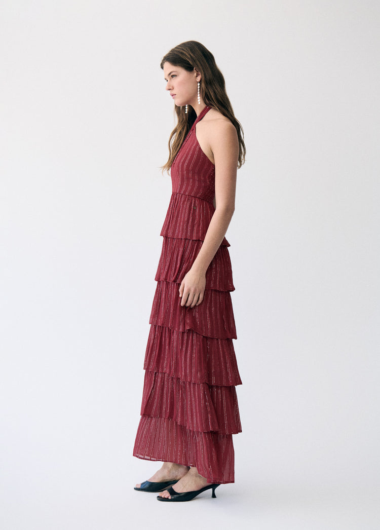 Vestido halter brillo