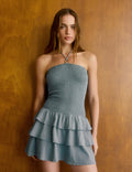 Vestido smock volantes
