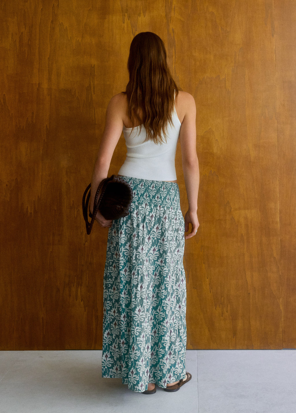 Long smocked skirt