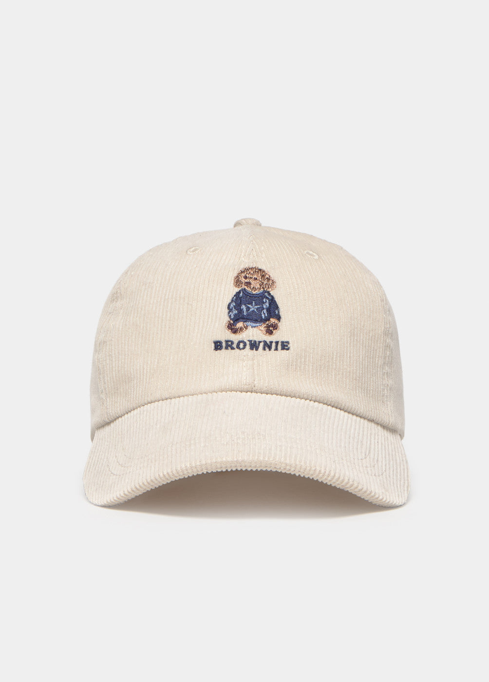 Corduroy cap with dog embroidery