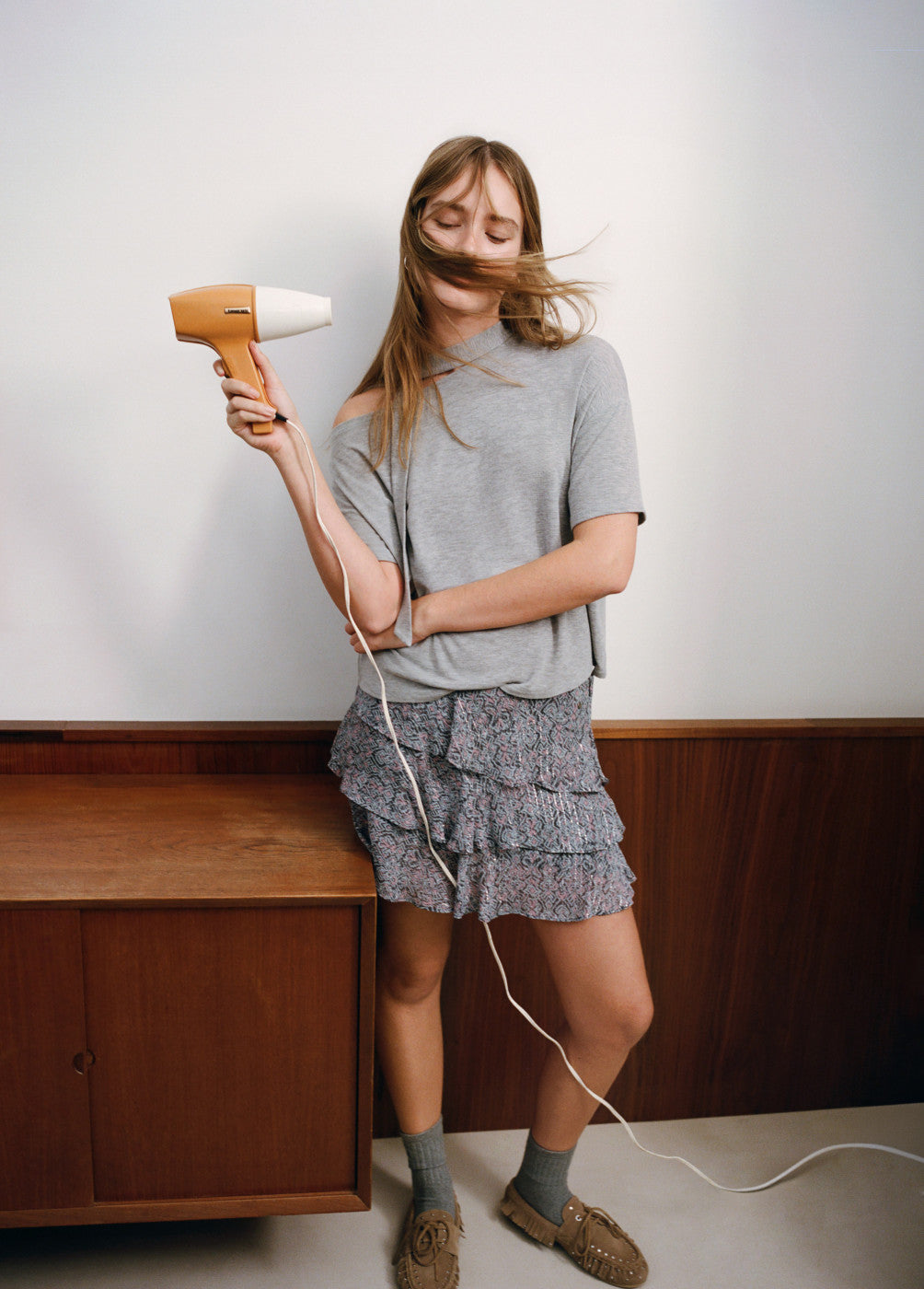 Ruffled lurex skirt