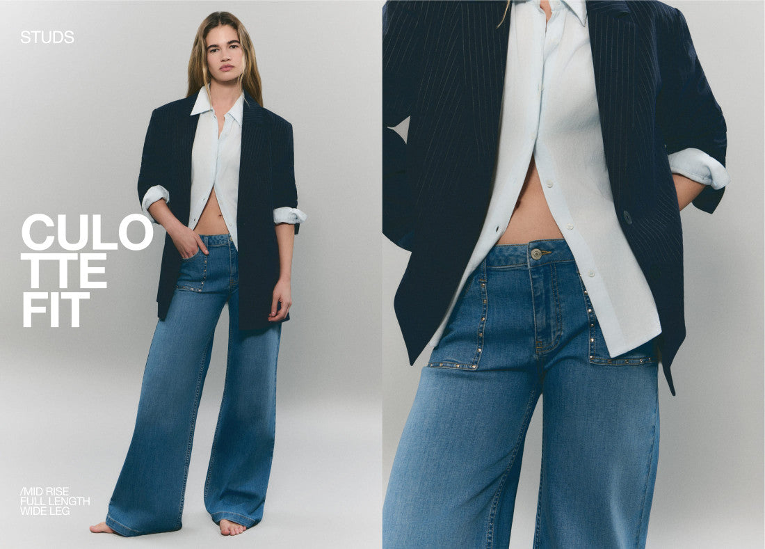 Pantaloni culotte con borchie