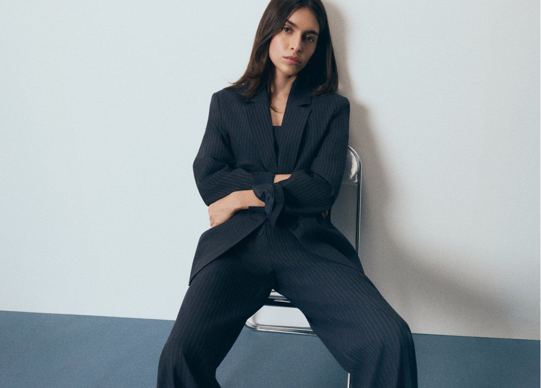 Blazer mit Nadelstreifen