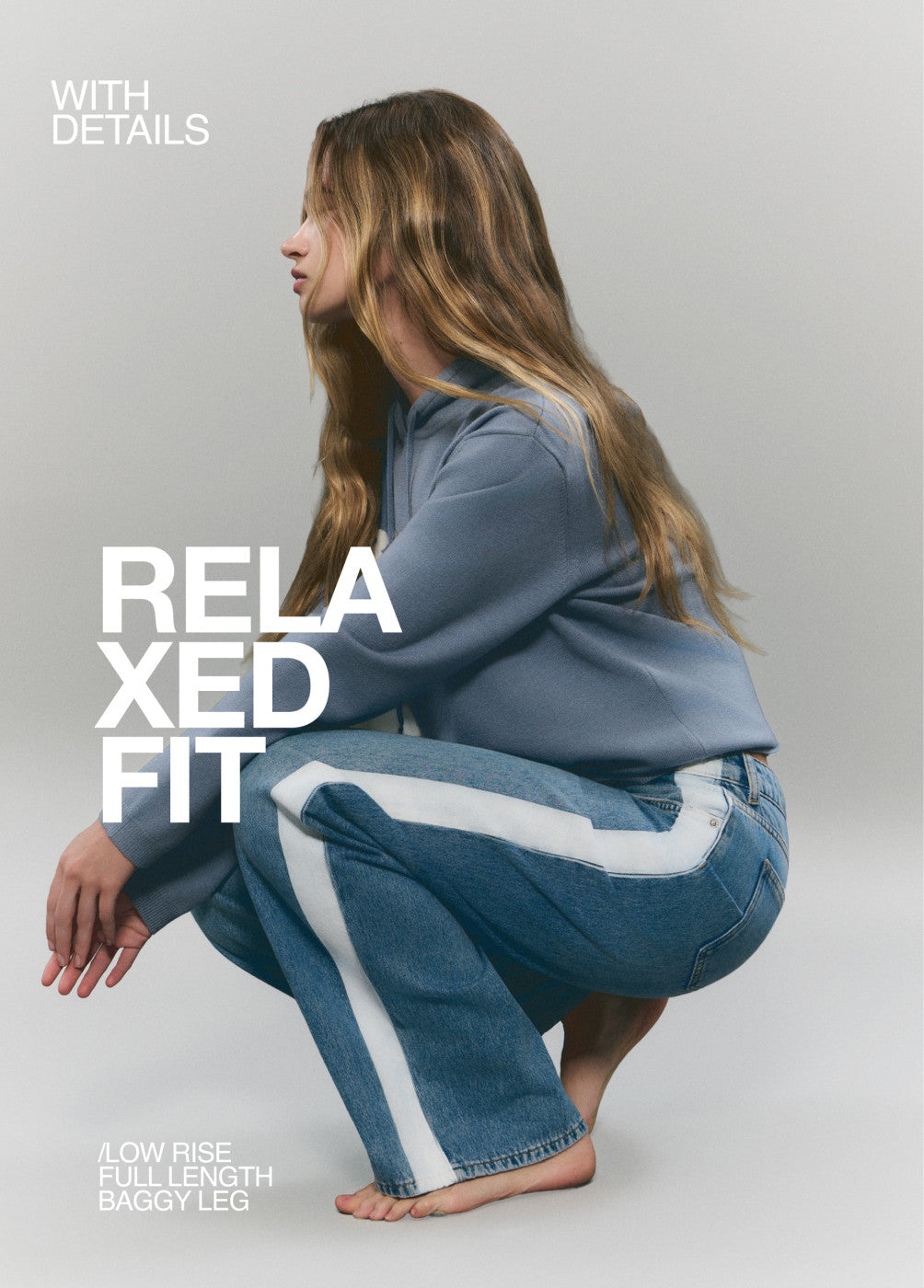 Jeans dritti con banda laterale